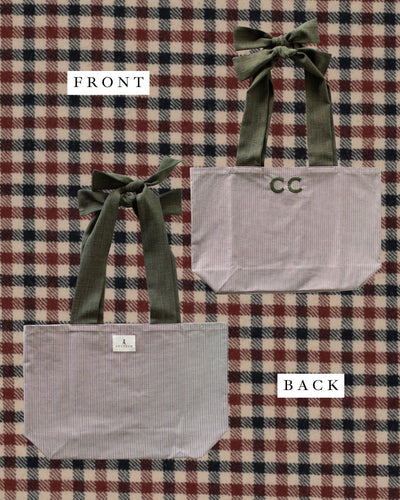 Hand Embroidered Monogram Tote