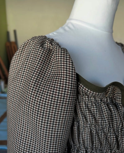 Smocked Houndstooth Dress